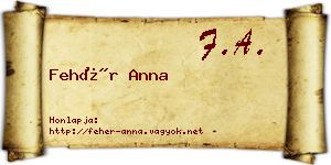 Fehér Anna névjegykártya