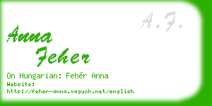 anna feher business card
